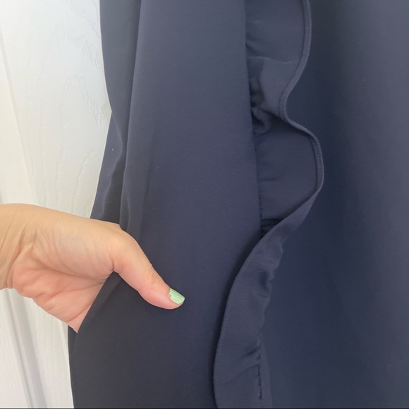 Ted Baker Torriya Ruffle Tunic Dress. Navy - Picture 4 of 6